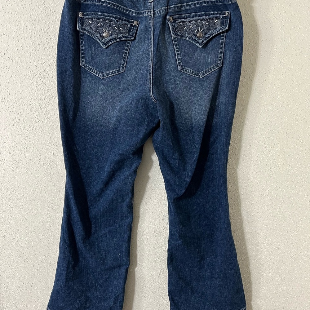 Apt. 9 Blue Boot Cut Jeans with Decorative Stitching